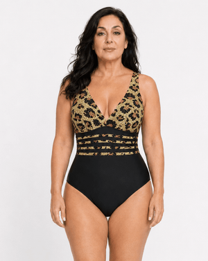 Bañador Escote V con Espalda Cruzada y Bandas Ref. 0183 - Marea Bella Swimwear