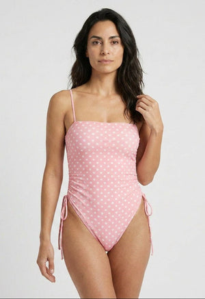 Bañador Estampado Lunares con Escote Recto y Lazo Lateral Ref. 0714 - Marea Bella Swimwear