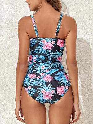 Bañador Estampado con Frunces y Tirantes Finos Ref. 0460 - Marea Bella Swimwear