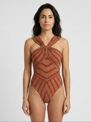 Bañador Halter Cruzado con Nudo Central Ref. 0713 - Marea Bella Swimwear