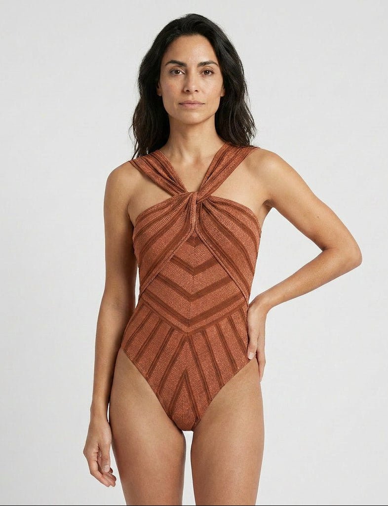 Bañador Halter Cruzado con Nudo Central Ref. 0713 - Marea Bella Swimwear