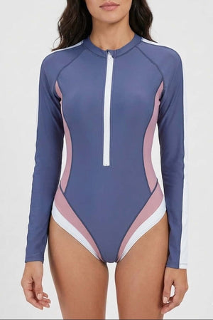 Bañador Multicolor de Manga Larga con Cierre Frontal Ref. 0694 - Marea Bella Swimwear