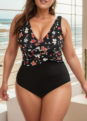 Bañador Plus Size con Estampado Floral Ref. 0603 - Marea Bella Swimwear