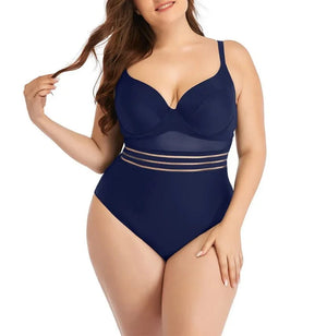 Bañador Plus Size con Copa Moldeada y Detalles de Tul Ref. 0604 - Marea Bella Swimwear