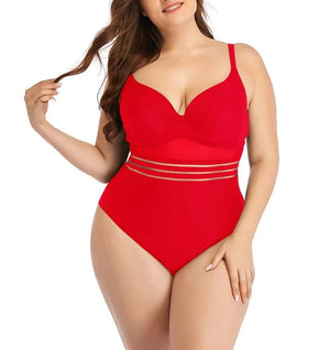 Bañador Plus Size con Copa Moldeada y Detalles de Tul Ref. 0604 - Marea Bella Swimwear