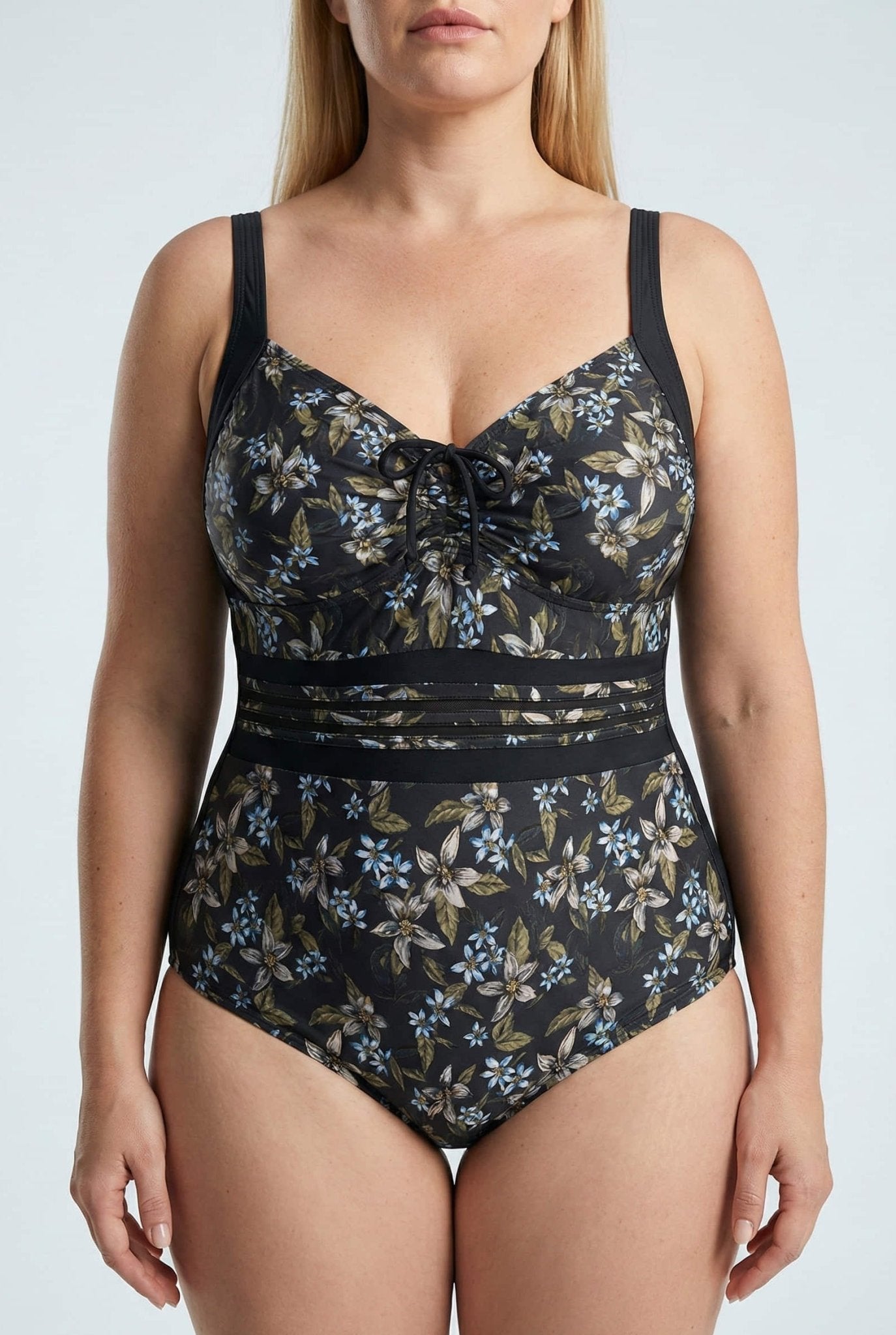 Bañador Plus Size Estampado con Lazo Frontal y Lazo en la Espalda Ref. 0664 - Marea Bella Swimwear