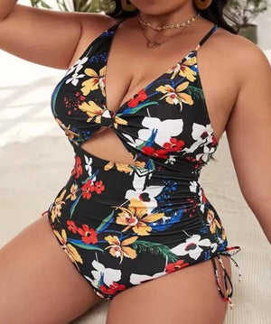 Bañador Plus Size Estampado con Lazo Lateral Ref. 0606 - Marea Bella Swimwear