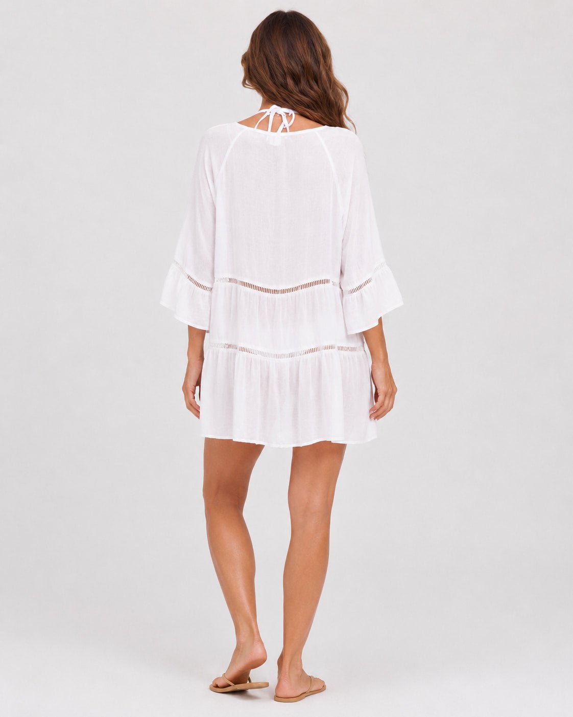 Salida de Playa Chemise con Botones y Volantes en las Mangas Ref. 0441 - Marea Bella Swimwear