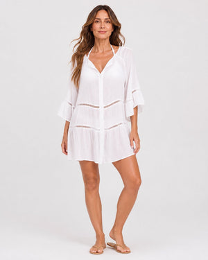 Salida de Playa Chemise con Botones y Volantes en las Mangas Ref. 0441 - Marea Bella Swimwear