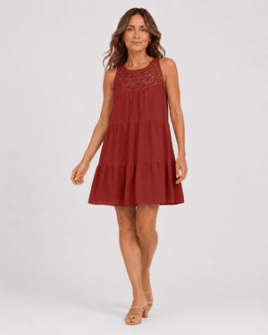 Vestido con Bordado Calado y Volantes Ref. 0354 - Marea Bella Swimwear