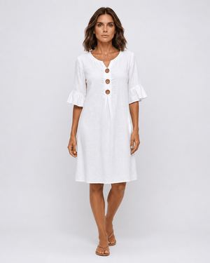 Vestido con Botones y Volante en las Mangas Ref. 0375 - Marea Bella Swimwear