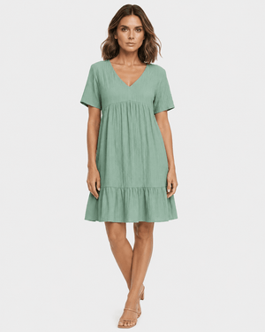 Vestido Suelto con Escote V y Volante en el Acabado Ref. 0355 - Marea Bella Swimwear